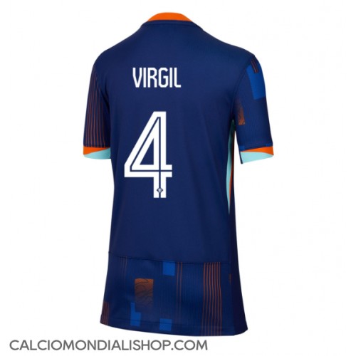 Maglie da calcio Olanda Virgil van Dijk #4 Seconda Maglia Femminile Europei 2024 Manica Corta